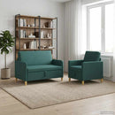 Sofa sæt med opbevaring 2 pcs Mørkegrøn Polyester