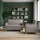 Sofa sæt med opbevaring 2 pcs Gråbrun Polyester