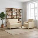 Sofa sæt med opbevaring 2 pcs Cremefarvet Polyester
