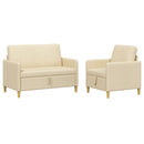 Sofa sæt med opbevaring 2 pcs Cremefarvet Polyester