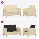 Sofa sæt med opbevaring 2 pcs Cremefarvet Polyester