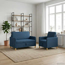 Sofa sæt med opbevaring 2 pcs Blå Polyester