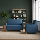 Sofa sæt med opbevaring 2 pcs Blå Polyester