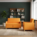 Sofa sæt med opbevaring 2 pcs Mørk Gul Polyester