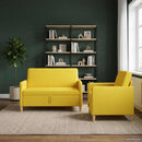 Sofa sæt med opbevaring 2 pcs Lys Gul Polyester