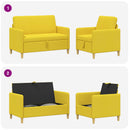 Sofa sæt med opbevaring 2 pcs Lys Gul Polyester