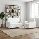 Sofa sæt med opbevaring 2 pcs Hvid Polyester
