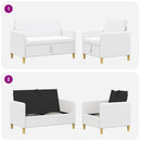 Sofa sæt med opbevaring 2 pcs Hvid Polyester