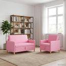 Sofa sæt med opbevaring 2 pcs Lyserød Polyester