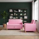 Sofa sæt med opbevaring 2 pcs Lyserød Polyester