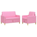 Sofa sæt med opbevaring 2 pcs Lyserød Polyester