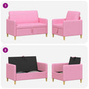 Sofa sæt med opbevaring 2 pcs Lyserød Polyester