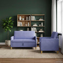 Sofa sæt med opbevaring 2 pcs Jeans blå Polyester