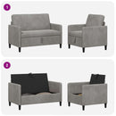 Sofa sæt med opbevaring 2 stk. Lysegrå Polyester