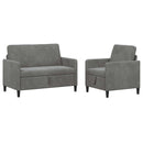 Sofa sæt med opbevaring 2 stk. Mørkegrå Polyester