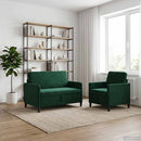 Sofa sæt med opbevaring 2 stk. Mørkegrøn Polyester