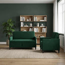 Sofa sæt med opbevaring 2 stk. Mørkegrøn Polyester