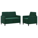 Sofa sæt med opbevaring 2 stk. Mørkegrøn Polyester