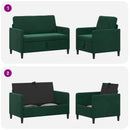 Sofa sæt med opbevaring 2 stk. Mørkegrøn Polyester