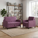 Sofa sæt med opbevaring 2 stk. Lilla Polyester