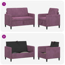 Sofa sæt med opbevaring 2 stk. Lilla Polyester