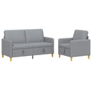 Sofa sæt med opbevaring 2 stk. Lysegrå Polyester