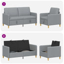 Sofa sæt med opbevaring 2 stk. Lysegrå Polyester
