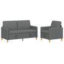 Sofa sæt med opbevaring 2 stk. Mørkegrå Polyester