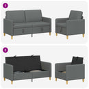Sofa sæt med opbevaring 2 stk. Mørkegrå Polyester
