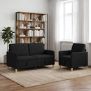 Sofa sæt med opbevaring 2 stk. Sort Polyester