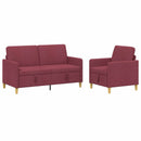 Sofa sæt med opbevaring 2 pcs Vinrød Polyester