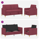Sofa sæt med opbevaring 2 pcs Vinrød Polyester