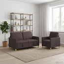 Sofa sæt med opbevaring 2 stk. Mørk Brun Polyester