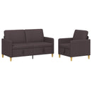 Sofa sæt med opbevaring 2 stk. Mørk Brun Polyester