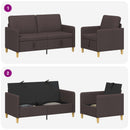 Sofa sæt med opbevaring 2 pcs Mørk Brun Polyester