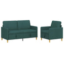 Sofa sæt med opbevaring 2 stk. Mørkegrøn Polyester