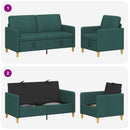 Sofa sæt med opbevaring 2 stk. Mørkegrøn Polyester