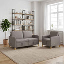 Sofa sæt med opbevaring 2 pcs Gråbrun Polyester