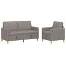 Sofa sæt med opbevaring 2 stk. Gråbrun Polyester