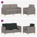 Sofa sæt med opbevaring 2 stk. Gråbrun Polyester