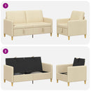 Sofa sæt med opbevaring 2 stk. Cremefarvet Polyester