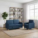 Sofa sæt med opbevaring 2 pcs Blå Polyester
