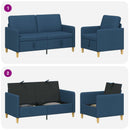 Sofa sæt med opbevaring 2 stk. Blå Polyester
