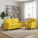 Sofa sæt med opbevaring 2 stk. Lys Gul Polyester