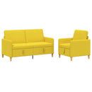 Sofa sæt med opbevaring 2 stk. Lys Gul Polyester