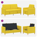 Sofa sæt med opbevaring 2 stk. Lys Gul Polyester