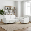 Sofa sæt med opbevaring 2 stk. Hvid Polyester