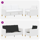 Sofa sæt med opbevaring 2 stk. Hvid Polyester