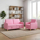 Sofa sæt med opbevaring 2 stk. Lyserød Polyester