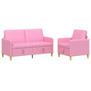 Sofa sæt med opbevaring 2 stk. Lyserød Polyester
